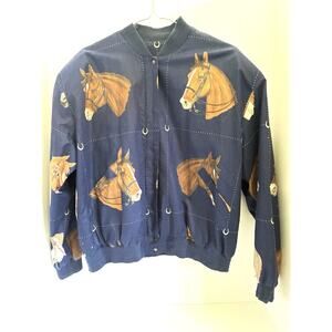Vintage Roper Horse Bomber Jacket Size Large Light Weight